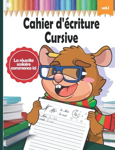 Cahier d'écriture cursive: Apprendre à écrire avec des Animaux, Cursives Exercices pour les enfants, Lettres Minuscule et Majuscules,CP et CE1 (German Edition)