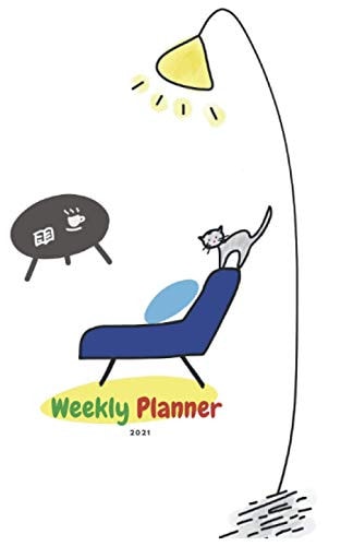 Weekly Planner 2021: This practical Weekly and monthly planner is all you need to accomplish your goals in 2021, enough space in the weekly spreads to ... diary and to-dos/Pretty coffee cat cover