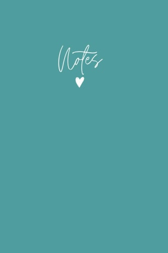 Notes Heart Notebook Journal - Blue: 120 lined white page elegant heart notebook journal, 6" x 9"