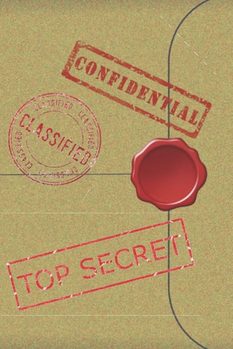 TOP SECRET CONFIDENTIAL CLASSIFIED: Funny blank lined gag gift journal notebook for family and friends