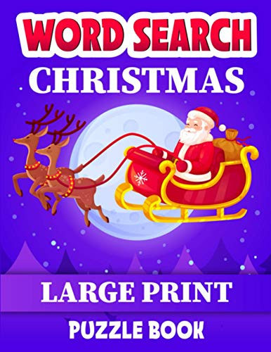 WORD SEARCH CHRISTMAS LARGE PRINT PUZZLE BOOK: 50+ Christmas brain sharper puzzle game for adults & kids. Jumbo Christmas & winter holiday puzzle ... or find puzzle book gift for kids & adults.