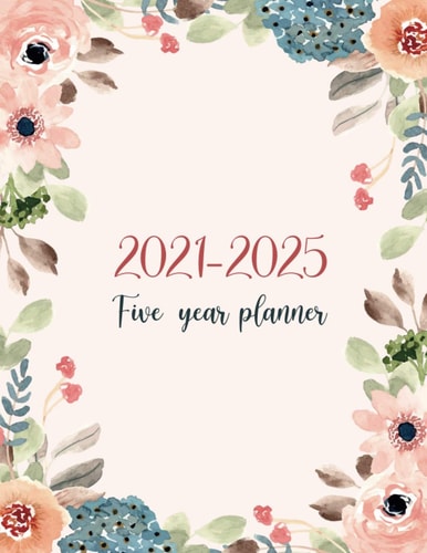 Five Year Planner Monthly Calendar: 5 year planner 60 Months calendar with holidays | large five year monthly planner organizer Schedule 8.5x11 | ... girls cute yearly diary agenda with goals