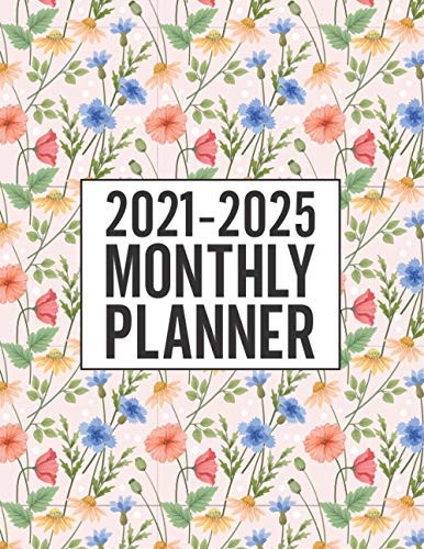 2021-2025 Monthly Planner: 5 Year Monthly Planner With 60 Months, Password, Address Keeper For Women