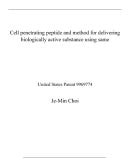 Cell Penetrating Peptide and Method for Delivering Biologically Active Substance Using Same United States Patent 9969774