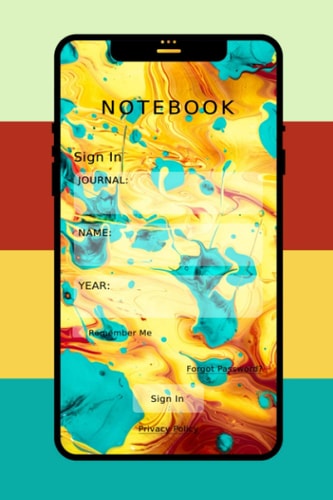 Notebook Journal Abstract Painting Yellow Green Red Blue Smartphone Colors Palette Composition 6x9 Lined 112 Pages for School College Office Women Men Teenagers