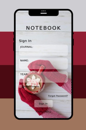 Notebook Journal Cup Coffee Warm Christmas Gloves Smartphone Colors Palette Composition 6x9 Lined 112 Pages for School College Office Women Men Teenagers
