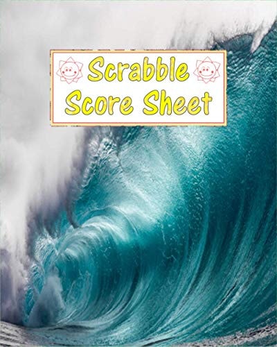 Scrabble Score Sheets Blue Ocean Waves Scrabble Score Sheet, Scrabble Game Record Book for Up to 4 Players, Scrabble Game Sheets for Board Game Words Building, 121 Pages, Size 8 X 10