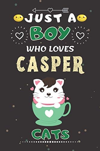 Just a boy who loves Casper Cats: Casper Cats Wide Ruled Sketching Funny Notebook Gift For Cats Lover Kids, Boys.| School, College Students Gift| Also ... Halloween Gifts | 6 x 9 inches ,100 pages.