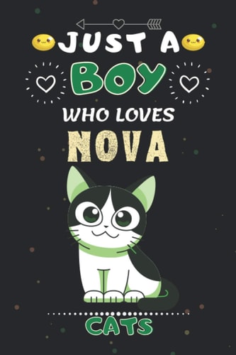 Just a boy who loves Nova Cats: Nova Cats Wide Ruled Sketching Funny Notebook Gift For Cats Lover Kids, Boys.| School, College Students Gift| Also ... Halloween Gifts | 6 x 9 inches ,100 pages.