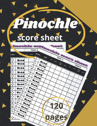 Pinochle Score Sheet Large Size 8. 5x11 Sheet to Keep Record of Your Pinochle Card Game