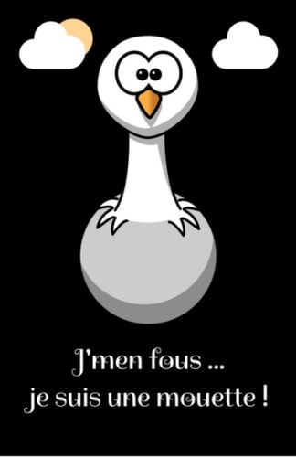 J'men fous je suis une mouette: carnet au format 13,97 x 21,59 cm; 150 pages (French Edition)