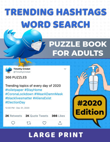 Trending hashtags word search puzzle book for adults: 2020 edition