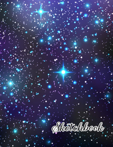 Sketchbook: 8.5" X 11" Extra-Large size Art Supplies Blank Cute Galaxy Background Cover Sketch Pad, Durable Acid Free Drawing Paper, blank sketchbook for Kids & Adults/Vol-15