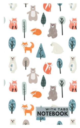 Notebook with Tabs: Lined - Journal Organizer Medium with Alphabetical Tabs Printed | Animals Cover Design small 5” x 8” (Notebook)