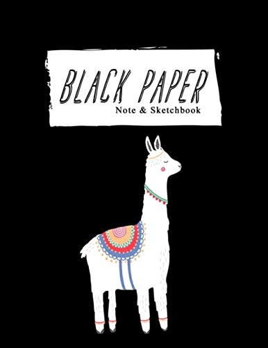 Note & Sketchbook: Black Paper - 8,5 x 11 - dotted grid - dotted Journal - ideal for crayon and coloured pencil