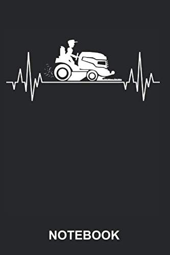 Notebook: Gardener Gardening Garden Lawnmower Mowing Lawn Mower Grass Funny Cute Heartbeat | Diary, Notebook and Journal | Size 6" x 9" | 120 Lined Pages | Softcover | Blank Wide Ruled Paper