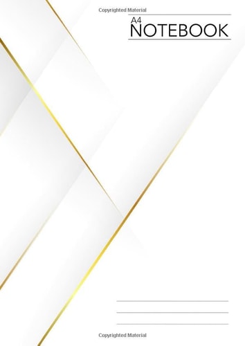A4 Notebook: A4 Notebook 200 Pages 90gsm : Lined Journal Notebook 200 Pages : A4 Notebook No Margin : Size 8.3 × 11.7 Inches : White Abstract Cover Design : White Paper