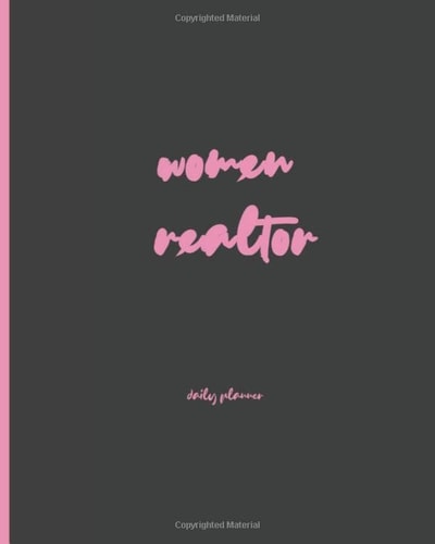 women realtor: pink girly calendar 2020 undated daily weekly planner for real estate lady with contact page and hourly planner notes section and gratitude and priorities and days of the week