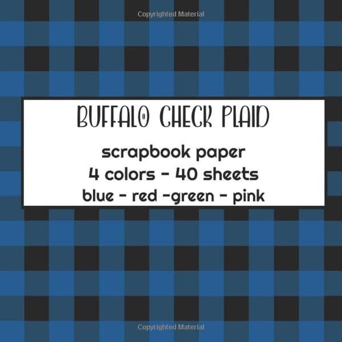 buffalo check plaid scrapbook paper 4 colors 40 sheets: Plaid Printed Design 8x8 double Sided for Card Making - Scrapbooking Pack pad - origami - decoupage - printmaking -crafting