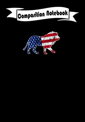 Composition Notebook: USA Lion Flag MAGA Trump USA American Pride, Journal 6 x 9, 100 Page Blank Lined Paperback Journal/Notebook