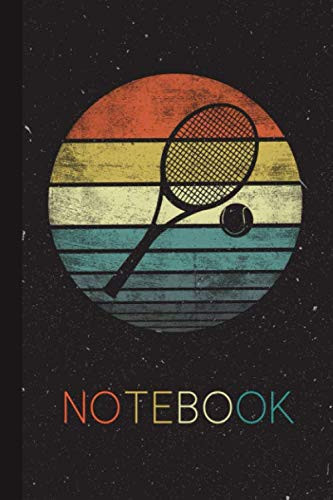 Notebook: Tennis Player Gifts Retro Sunset Blank Lined Notebook for Coach Men, Women and Kids Perfect Present For Racquet & Ball Lover Funny Journal for Him Her on Christmas Birthday Party