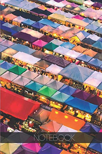 Notebook - Travel Journal - 110 pages: Bangkok, Thailand - Night market Ratchada