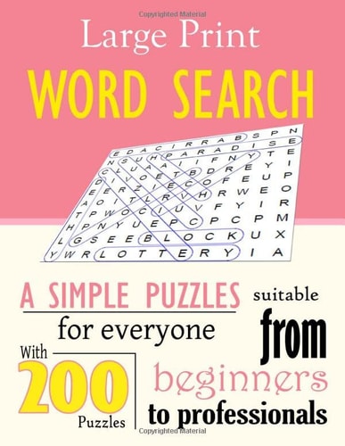 Large Print Word Search-A simple puzzles suitable for everyone, from beginners to professionals.