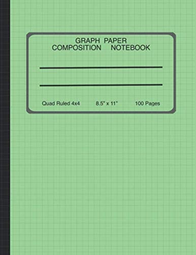 Graph Paper Composition Notebook: Grid Paper for Math Students, Quad Ruled 4x4, 8.5" x 11"