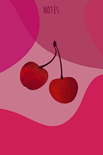 Notes: CHERRY, Fruit Notebook, Composition Book, Journal, Diary, 6"x9"