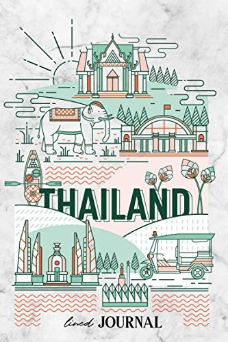 Notebook Lined: Thailand Travel Line Flat Art Illustration • Lined Notebook Journal & Notebook 120 pages| Blank Writing Book (6"x9") | Great small gift