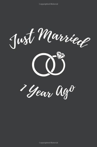 Just Married 1 Year Ago: Lined Notebook