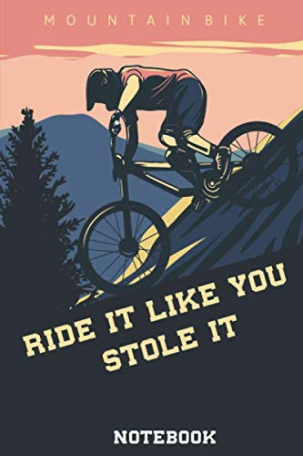 Mountain Bike Notebook: Retro Mountain Biking Evolution 6 x 9 Dotted Dot Grid Journal Gift For Mountain Bikers (110 Pages)