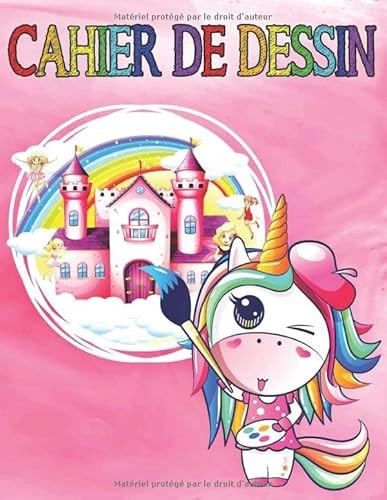 Cahier de Dessin Sa Seule Limite, Votre Imagination Format A4 Licorne Pour Enfant de 4 à 12 Ans