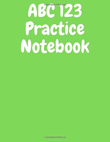 ABC 123 Practice Printing Notebook