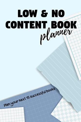 Low & no content book planner: Plan your next 15 successful books