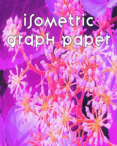 Isometric Graph Paper: Equilateral Triangle Horizontal Grid Paper Composition Notebook Featuring Cool Abstract Retro Nature in Purple and Coral Original Digital Oil Painting Cover Artwork