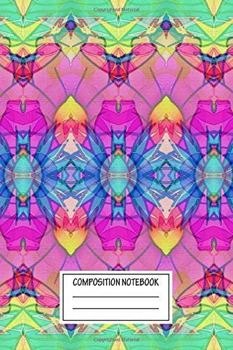 Composition Notebook: Abstract Floral Fractal G9 Ethnic Wide Ruled Note Book, Diary, Planner, Journal for Writing