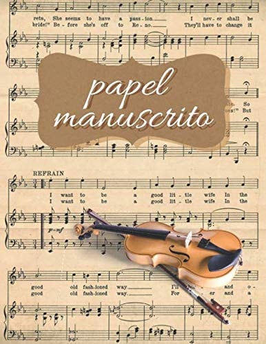 papel manuscrito: Libreta Notación Musical,12 pentagramas por pagina (Spanish Edition)