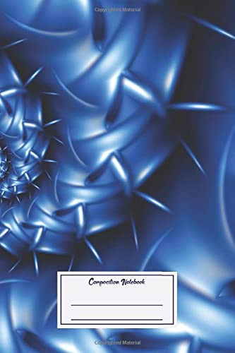 Composition Notebook: Abstract Glossy Electric Blue Spiral Fractal Spiral (Composition Notebook, Journal) (6 x 9)