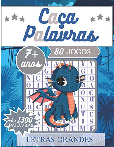 Caça Palavras Portuguese Puzzle Game - Passatempo para Crianças de 7+ Anos | Livro Com 80 Jogos e + de 1300 Palavras | Cobertura Dragão | Letras Grandes e Formato 21X29 Cm | Presente Educativo para Os Tempos Livres Em Casa, para As Férias e Viagens