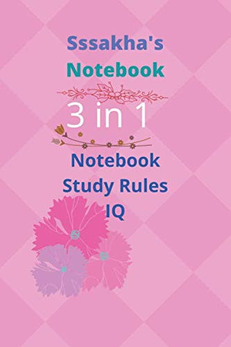 Sssakha's Notebook/ Journal: 3 in 1 Pink (Notebook, Study Rules & IQ) Coloured Lined Blank Page for Students, Kids