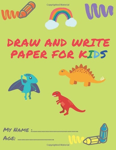 Draw and Write Paper for Kids: Handwriting practice paper with dotted lines for homeschooling, Drawing, Pen Control.