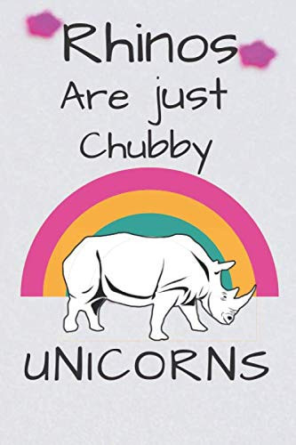Save the Chubby Unicorns Rainbow Rhino 6x9 Notebook Journal