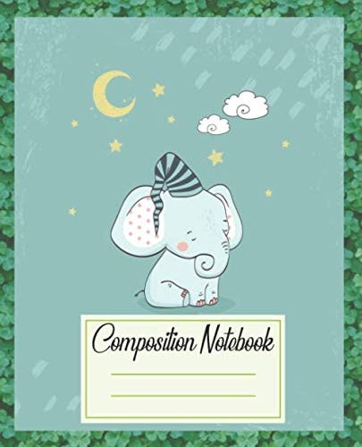 Composition Notebook: Wide Ruled Paper Notebook and Journal - Blank Wide Lined Diary for Writing, composition notebook wide ruled paper notebook - Cute Elephant & Butterfly