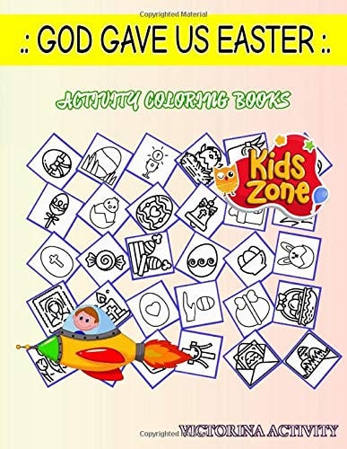 God Gave Us Easter Image Quiz Words Activity and Coloring Books 40 Coloring Chicken, Rabbit, Easter Egg, Easter Egg, Easter Egg, Cupcake, Cup Cake, Cup Cake for Relaxation