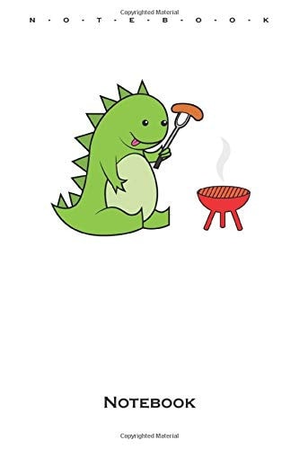 Dino loves barbecue Notebook: Ruled/lined Journal/Logbook for Fans and friends of roasting over an open flame