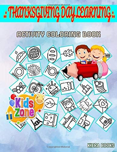 Thanksgiving Day Learning Funny for Boys 8-12 35 Picture Quiz Words Activity and Coloring Book Mapleleaf, Shotgun, Cutlery, Pumpkin, Mapleleaf, Wheat, Wheat, Native American