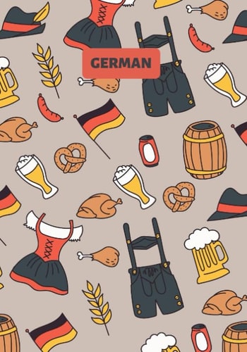 German Class Composition Notebook for Foreign Language Students: College-Ruled Lined Book with Oktoberfest Cover Design