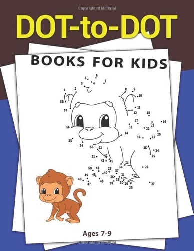 DOT to DOT Books for Kids Ages 7-9: Colorful Funny Monkey DOT to DOT Books for Kids Ages 7-9, Dot To Dot Animals Puzzles 8.5 x 11 for Kids, Toddlers, ... Meditation and Relaxation Dot To Dot Therapy