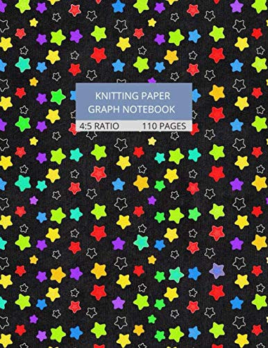 Knitting Paper Graph Notebook: Colorful Stars Knitters Graph Paper Journal | 4:5 ratio | 110 pages | Large 8.5 x 11 inches